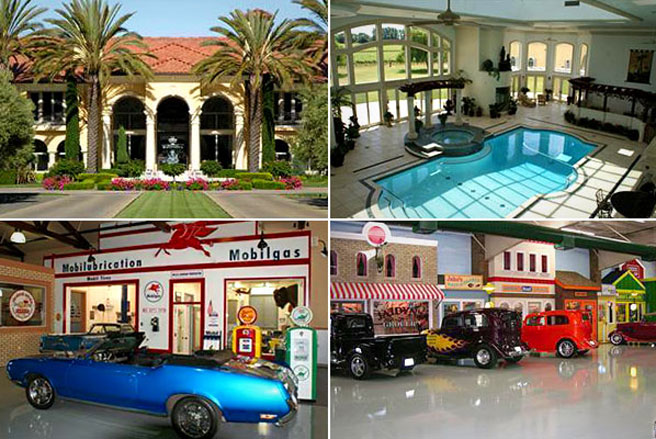 Chủ nhân của dinh cơ này không chỉ sưu tập xe hơi, ông còn sưu tập cả garage xe hơi dành cho các bộ sưu tập của mình.