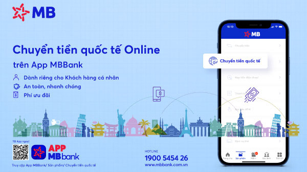 Đánh dấu sự ra mắt của dịch vụ ưu việt này, MB dành tặng khách hàng ưu đãi đặc biệt khi giao dịch chuyển tiền quốc tế online sẽ được giảm tới 100% phí chuyển tiền đến hết tháng 3/2021. 