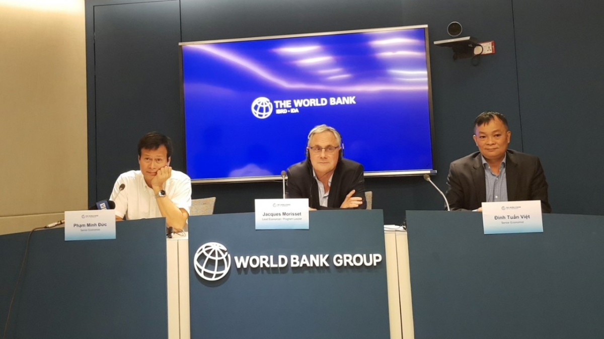 Họp báo công bố báo cáo cập nhật kinh tế của Ngân hàng Thế giới tế khu vực Đông Á-Thái Bình Dương của WB sáng ngày 10/10.