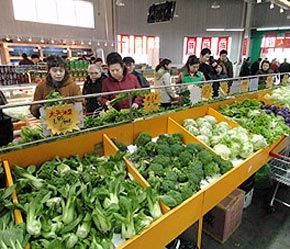 90% lượng rau, thịt và cá được kiểm nghiệm tại các thành phố lớn như Bắc Kinh, Thiên Tân, Thượng Hải và Sơn Dương đáp ứng được các tiêu chuẩn an toàn.