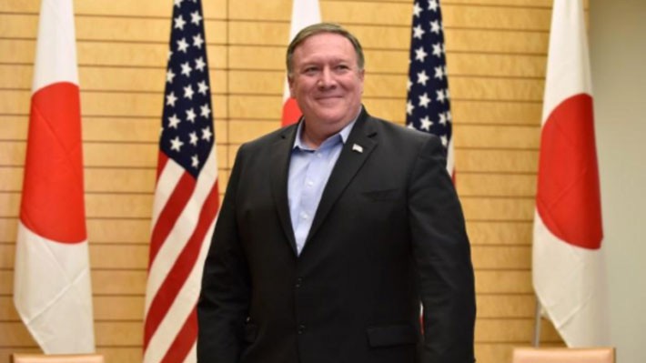 Ngoại trưởng Mỹ Mike Pompeo tại Tokyo ngày 8/7 - Ảnh: Reuters.