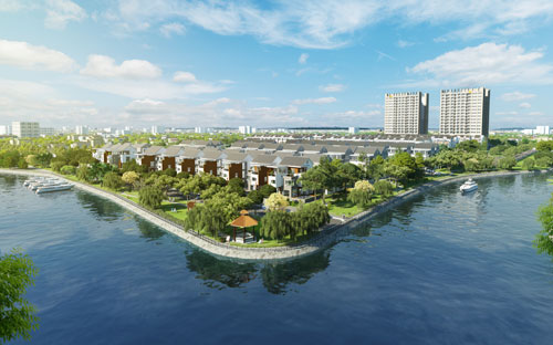 Phối cảnh dự án  Jamona Golden Silk nhìn trên cao.