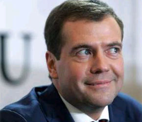 Ông Medveded, ứng cử viên nhận được sự hậu thuẫn lớn của Tổng thống Putin.