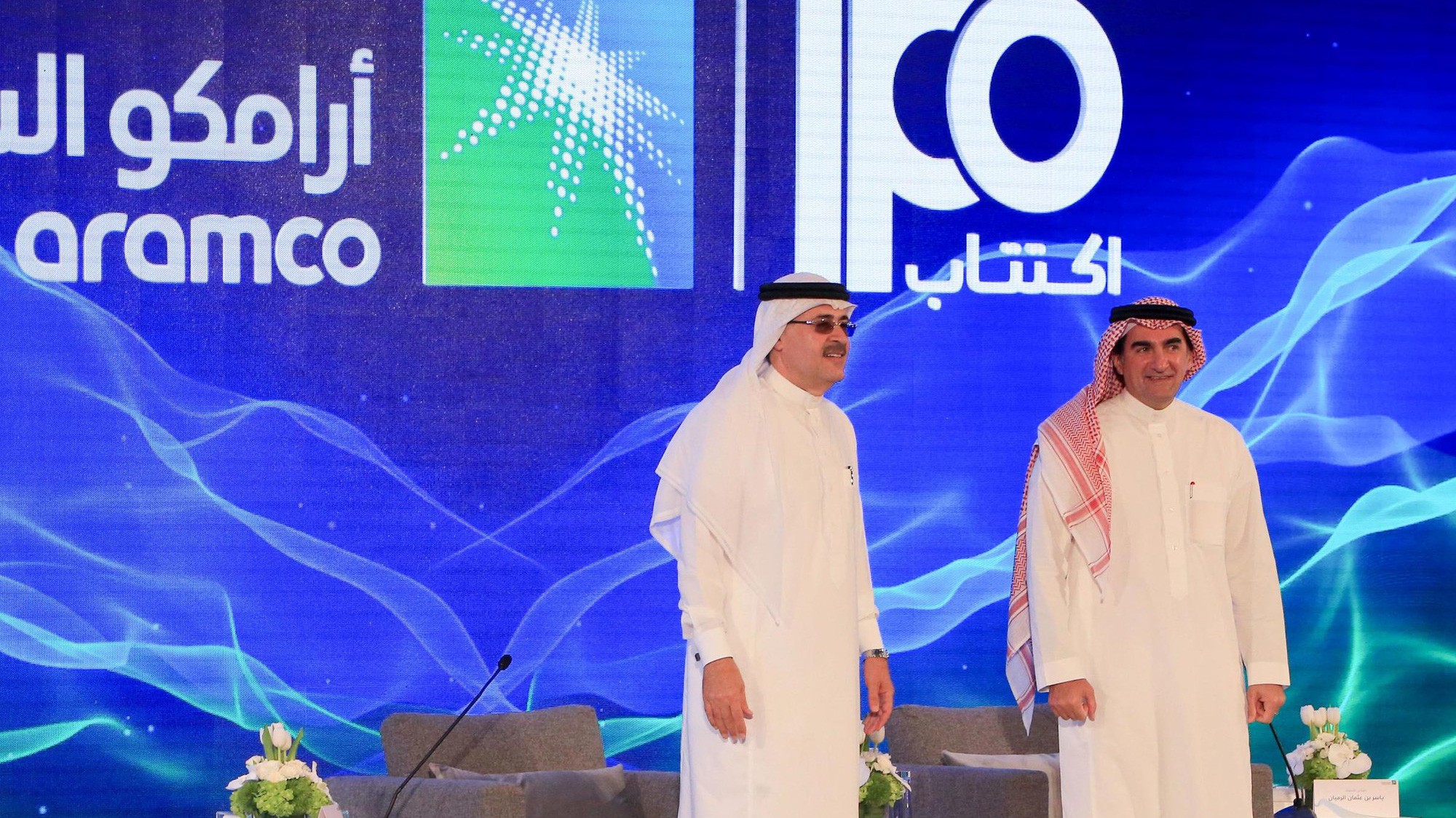 Họp báo công bố IPO của Saudi Aramco ngày 3/11 - Ảnh: Getty Images.