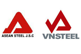 Nhãn hiệu chữ "A" của ASC và nhãn hiệu chữ "V" của VNSteel. 