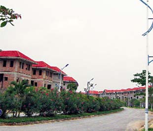 Hàng dãy dài biệt thự tiền tỉ ở khu đô thị Quang Minh đã được chủ đầu tư bàn giao cho khách hàng từ năm 2006, nhưng đến nay vẫn trong cảnh hoang vắng.