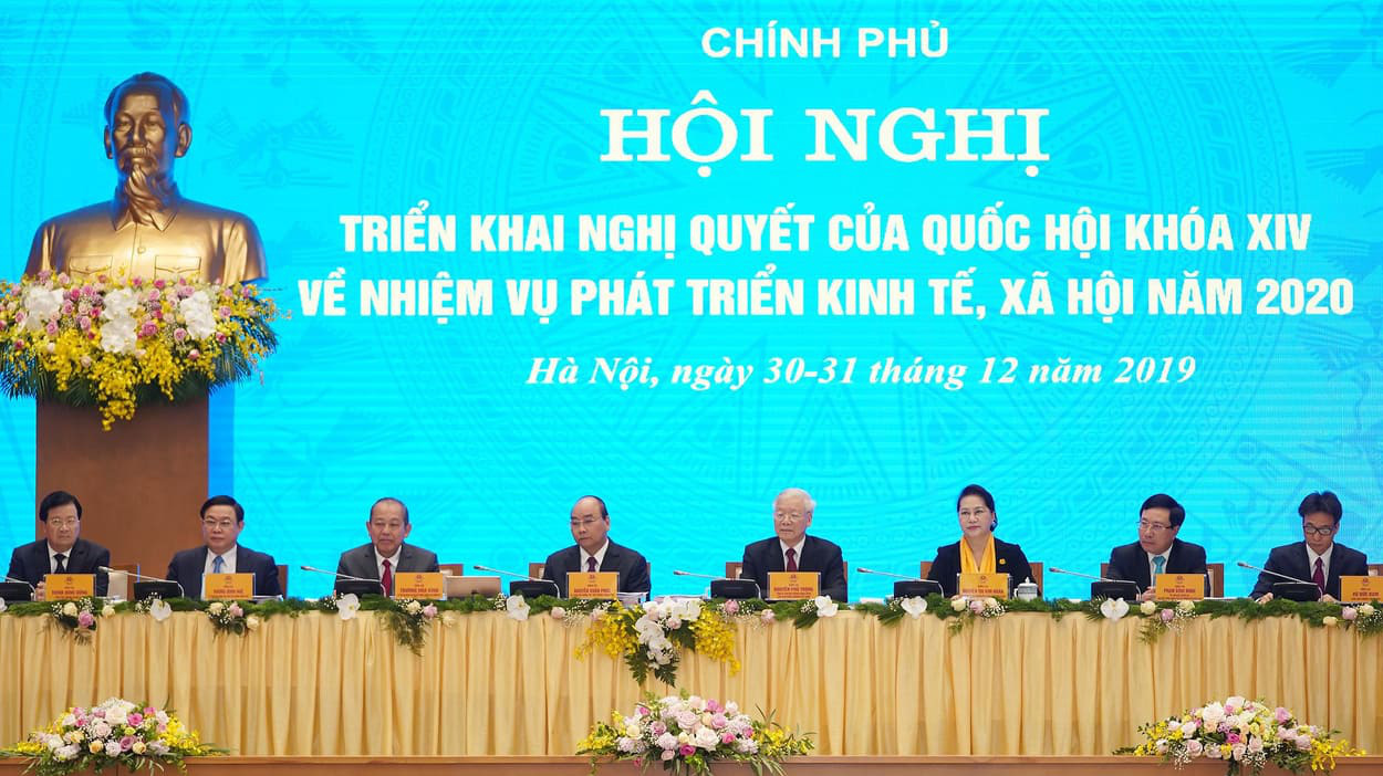 Hội nghị có sự tham dự của lãnh đạo cao nhât của Đảng, Nhà nước, nhiều vị uỷ viên Bộ Chính trị - Ảnh: QH 