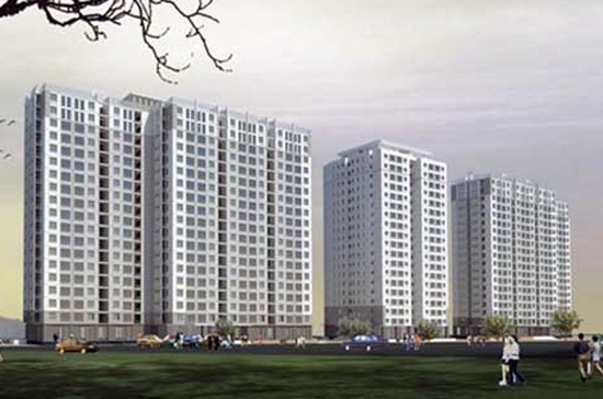 Phối cảnh một dự án nhà thu nhập thấp của Vinaconex Xuân Mai tại Hà Đông.