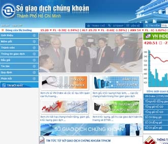Website của HOSE sáng nay (27/5).