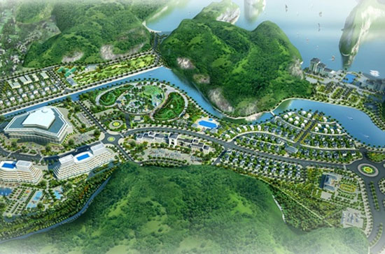 Phối cảnh của dự án Cat Ba Resorts, nằm trong dự án khu đô thị du lịch Cái Giá - Cát Bà.