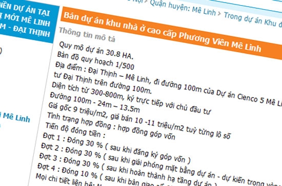 Trong khi tin rao bán được đăng tải rộng rãi, chủ đầu tư của dự án mới đây lại đưa ra một “cảnh báo đặc biệt” về các thông tin này.