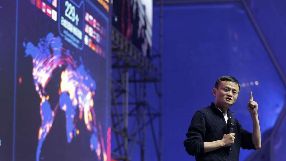 Chủ tịch Alibaba Jack Ma trong sự kiện mua sắm 11/11/2017.