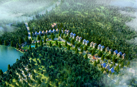 Phối cảnh khu biệt thự Sky Villas - một trong số chuỗi biệt thự nghỉ dưỡng được giới thiệu.