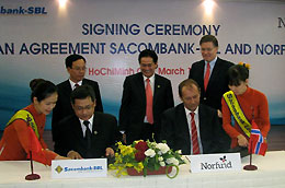 Lễ ký thỏa ước tín dụng giữa Sacombank-SBL với Norfund.