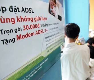 Mức giá cước ADSL tại Việt Nam hiện đã bằng hoặc thấp hơn so với các nước trong khu vực.