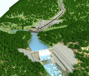 Phối cảnh công trình thủy điện Alin.