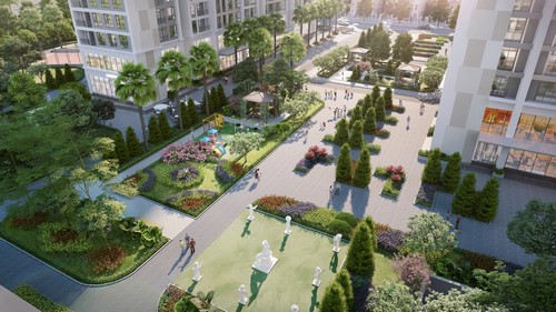 Mật độ xây dựng thấp, chỉ 19,6% cũng là một điểm cộng để khách hàng tin 
tưởng rằng Vinhomes Green Bay - The Residence là địa chỉ sống xanh trong
 lòng phố.
