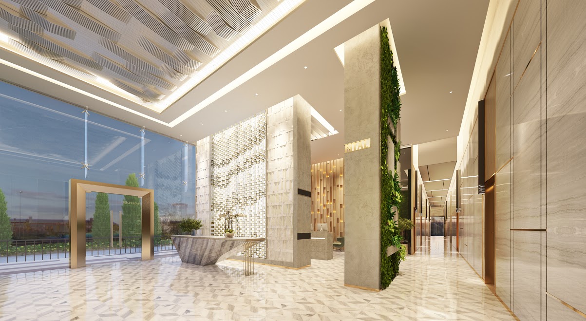 Phối cảnh sảnh đón tại dự án The Western Capital.<br>