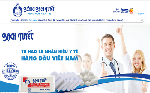 Trang web của Công ty Cổ phần Bông Bạch Tuyết.