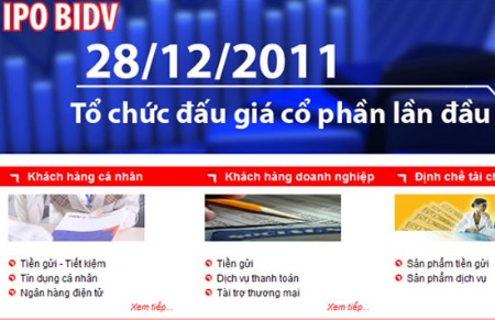 Năm 2011, BIDV đã IPO thành công với 100% cán bộ nhân viên đăng ký tham gia.