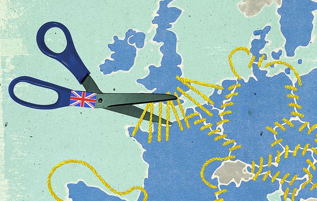 Các chính trị gia châu Âu lo sợ hiệu ứng domino từ Brexit sẽ đe doạ sự tồn tại của toàn bộ khối EU - Minh hoạ: WSJ.
