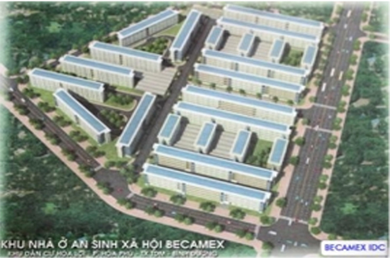 Phối cảnh dự án khu nhà ở an sinh xã hội Becamex.