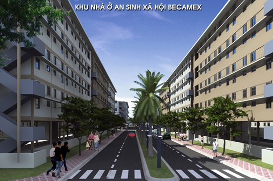 Phối cảnh dự án khu nhà ở an sinh xã hội Becamex.