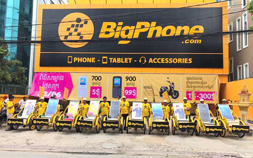 <div><span style="font-family: &quot;Times New Roman&quot;; font-size: 14.6667px;">Siêu thị của Thế Giới Di Động tại Campuchia có tên là BigPhone tại địa chỉ số 8, đường Mao Tse Tung (245), có tổng diện tích hơn 400m2.&nbsp;</span></div>