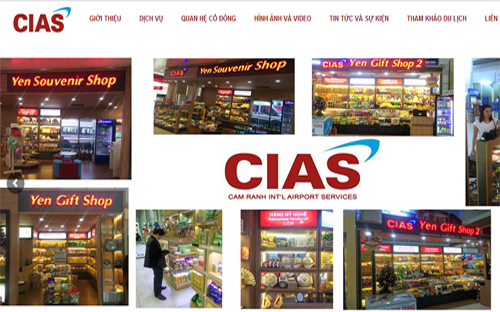 Trang web của Công ty cổ phần Dịch vụ Sân bay Quốc tế Cam Ranh (CIAS).
