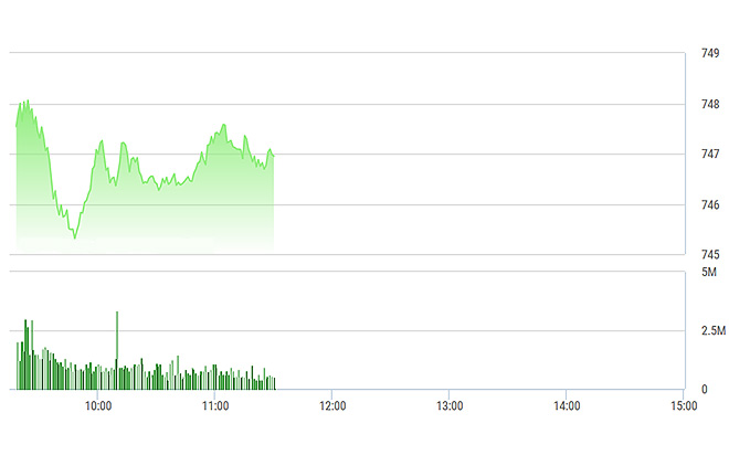 VN-Index không đột biến sáng nay, nhưng được neo giữ tốt nhờ các blue-chips.