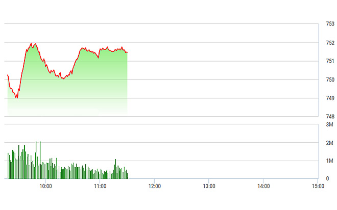 VN-Index lình xình yếu sáng nay nhưng cũng không biến động mạnh.