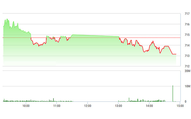 VN-Index đã không duy trì được thế cân bằng nữa, vì quá nhiều cổ phiếu giảm giá.