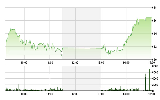 VN-Index tăng mạnh chiều nay nhờ các blue-chips lấy lại được phong độ. Ảnh: TVSI