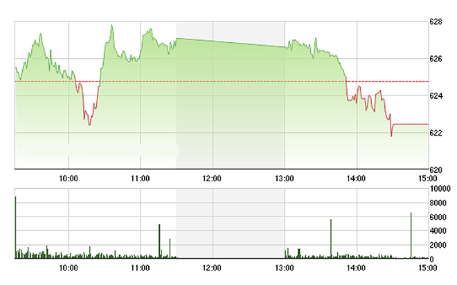 VN-Index đóng cửa ở mức rất thấp. Ảnh: TVSI