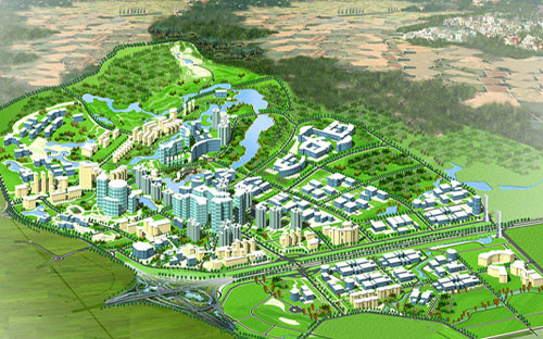 Phối cảnh tổng thể dự án khu công nghệ cao Hoà Lạc.<br>