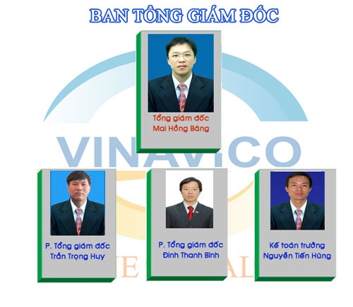 Ban tổng giám đốc của Công ty Cổ phần Vinavico.<br>