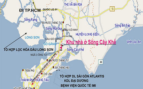 Địa điểm dự kiến xây tổ hợp lọc hóa dầu Long Sơn.<br>