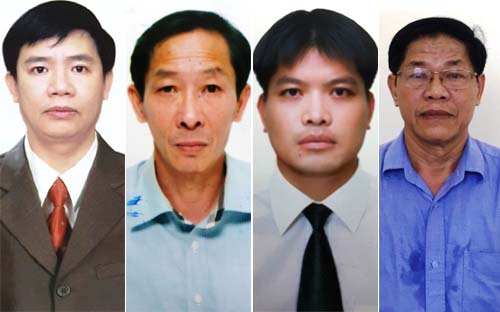 Các bị can Lê Đình Mậu, Vũ Hồng Chương, Trần Văn Nguyên, Nguyễn Ngọc Quý.<br>