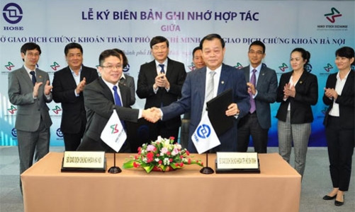 HOSE và HNX ký biên bản hợp tác