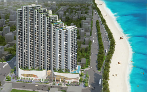 Dự án có bốn mặt tiền hướng ra: Phạm Ngọc Thạch, Sao Biển, Nguyễn Biểu, 
mặt chính tiếp giáp với đường Phạm Văn Đồng, là con đường sát biển Nha 
Trang.