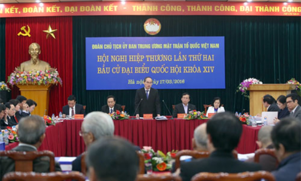 Hội nghị hiệp thương lần thứ hai tại Ủy ban Trung ương Mặt trận Tổ quốc Việt Nam lập danh sách sơ bộ những ứng cử viên ở Trung ương.