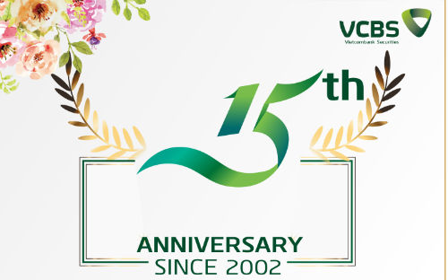 <b> </b>Công ty Chứng khoán Ngân hàng Thương mại Cổ phần Ngoại thương Việt 
Nam (VCBS) sẽ đánh dấu 15 năm chính thức đi vào hoạt động (18/6/2002 -
18/6/2017) với nhiều dấu ấn và thành công.<b><br></b>