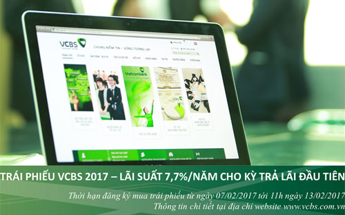 Trái phiếu của VCBS có kỳ hạn 2 năm với mệnh giá 1 triệu đồng. 