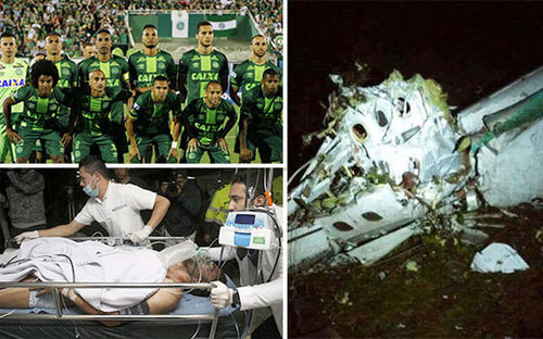 Chiếc máy bay bị rơi khi đang chở câu lạc bộ bóng đá Chapecoense từ miền
 Nam Brazil tới thi đấu trong khuôn khổ vòng chung kết giải Copa 
Sudamericana ở Columbia - Nguồn: EPA.<br>