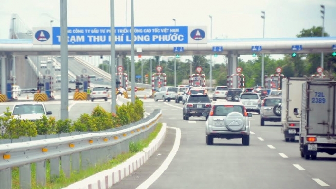 Một trạm thu phí tuyến cao tốc Tp.HCM - Long Thành - Dầu Giây.