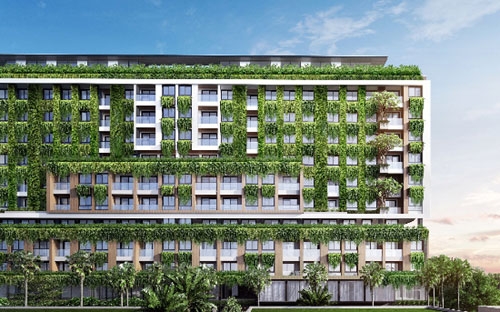 Một góc khu condotel 5 sao Naman Garden. 