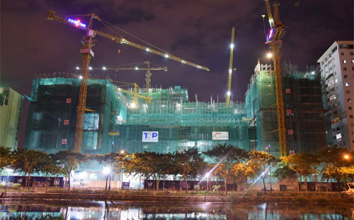Công trường thi công dự án The GoldView.<br>