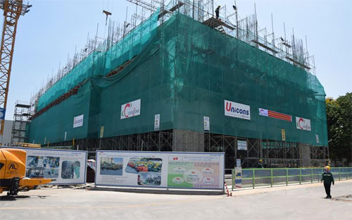 The GoldView đã thi công lên đến tầng 4 và sẽ bàn giao vào tháng 10/2017.