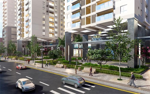 The GoldView là khu phức hợp có vị trí tại mặt tiền Bến Vân Đồn trên cung đường bất động sản cao cấp chạy dọc sông Bến Nghé.