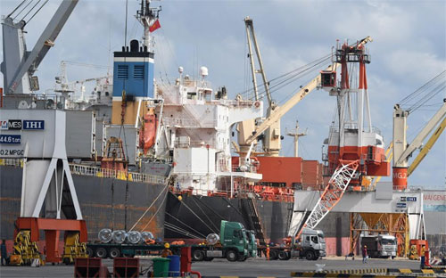 Một góc cảng Tân Cảng - Cái Mép - Ảnh: Việt Tuấn.<br>